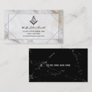 Marble Guld Masonic Affärskorten   Freemason Visitkort