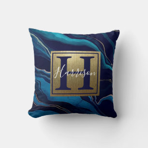 Marble Guld Namn och Monogram Kudde