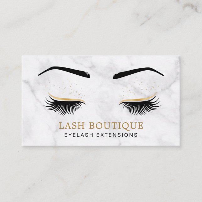Marble Guld och Black Lash Brow Beauty Visitkort (Framsida)