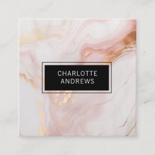 Marble, guld och salon, makeup, skönhetsbild fyrkantigt visitkort