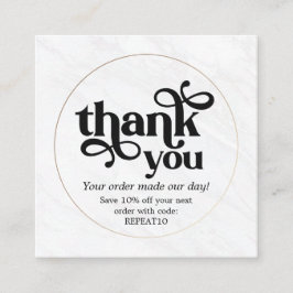 Marble Guld Personlig Order Tack Fyrkantigt Visitkort