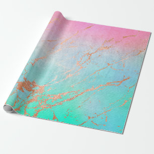 Marble guld rosa grönt födelsedagspressning för br presentpapper