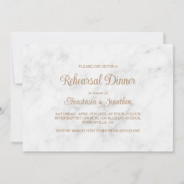 Marble & Guld Script Design Rehearsal Dinner Inbjudningar
