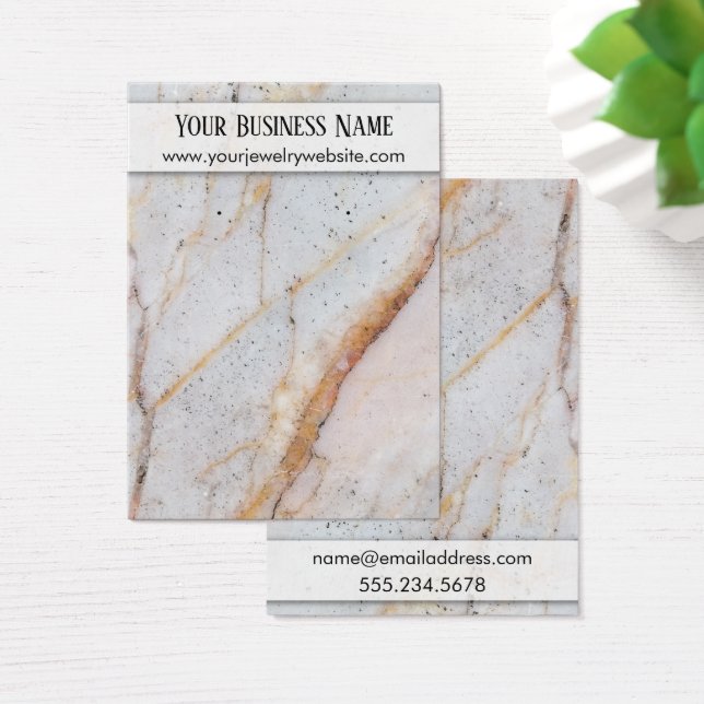 Marble/ Guld Veins Earring Holder Visning Cards Visitkort (Skivbord)