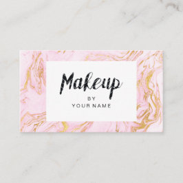 Marble Guld White Rosa Pastel Black Makeup Artist Visitkort