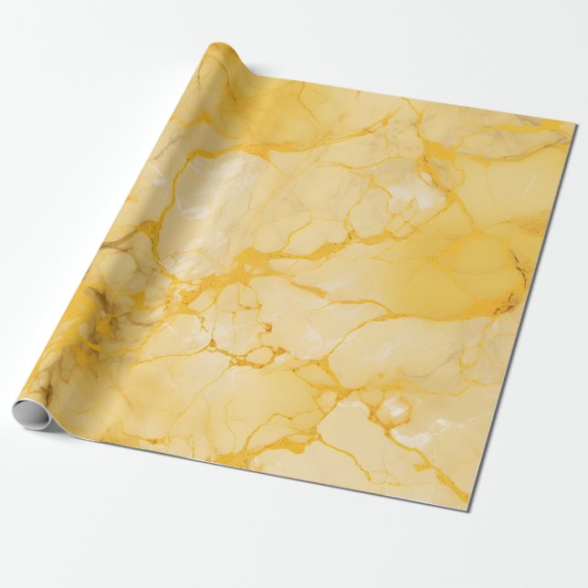 Marble Gult Presentpapper (Utrullad)