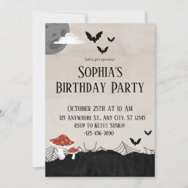 Marble Halloween Birthday Inbjudningar