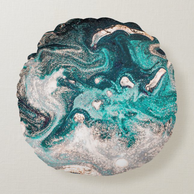 Marble Handmade: Traditional Luxury Struktur. Rund Kudde (Framsidan)