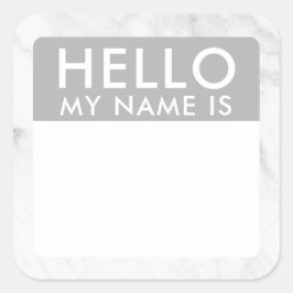 Marble Hej My Namn är Stickers Fyrkantigt Klistermärke