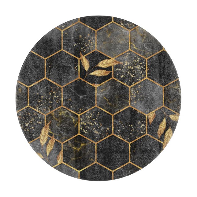 Marble Hexagon, Golden Lövs Struktur. (Framsidan)