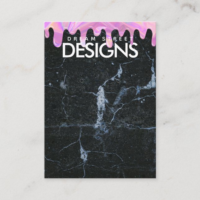 Marble Holo  Crystal Earring Visning Card Visitkort (Framsida)