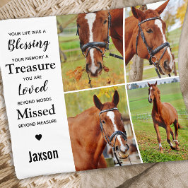 Marble Horse Pet Memorial Photo Fleecefilt