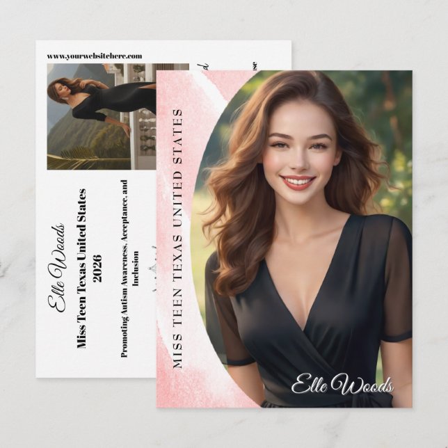 Marble Ice Photo Card Pageant Autograph Postcard Vykort (Fram/baksida)