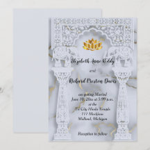 Marble Indian Hindu Wedding bjudande