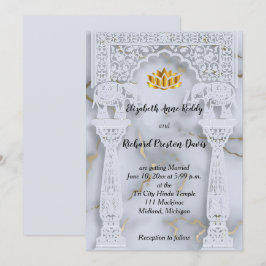 Marble Indian Hindu Wedding bjudande Inbjudningar
