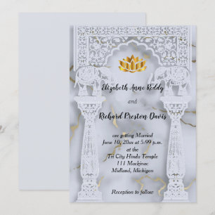 Marble Indian Hindu Wedding bjudande Inbjudningar