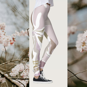Marble initialer söt  rosa ros guld leggings