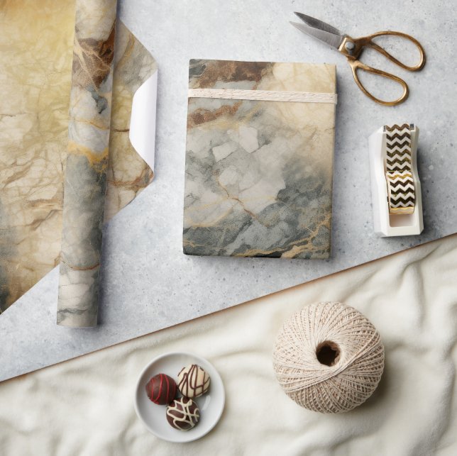 Marble Inspired Seamless Mönster Presentpapper (Hantverk)