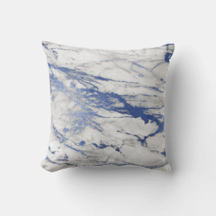 MARBLE INSPIRED WHITE BLUE PILLOW KUDDE
