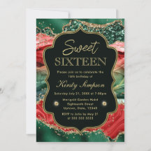 Marble julagate & Guld Glitter Sweet 16