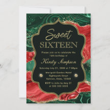 Marble julagate & Guld Glitter Sweet 16