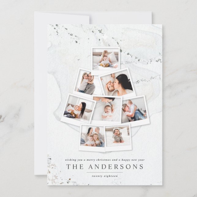 Marble Julgran multifoto helgdag Julkort (Framsida)