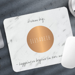 Marble kopparcirkel inspirerande ord och ditt namn musmatta