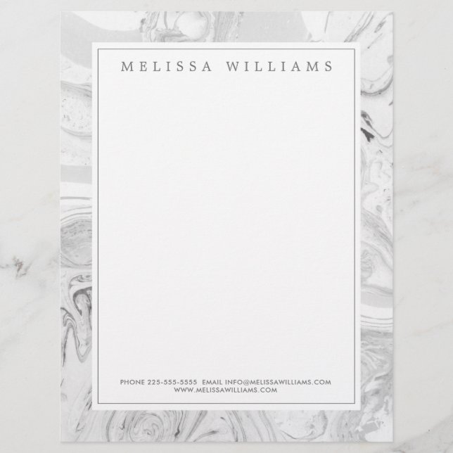 Marble Kreativ Professionell Modern Letterhead Brevhuvud (Framsida)