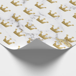 Marble Krona Guld Sepia White Metallic Minimalism Presentpapper