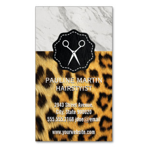 Marble Leopard Tryck Stylist Magnetiska Visitkort