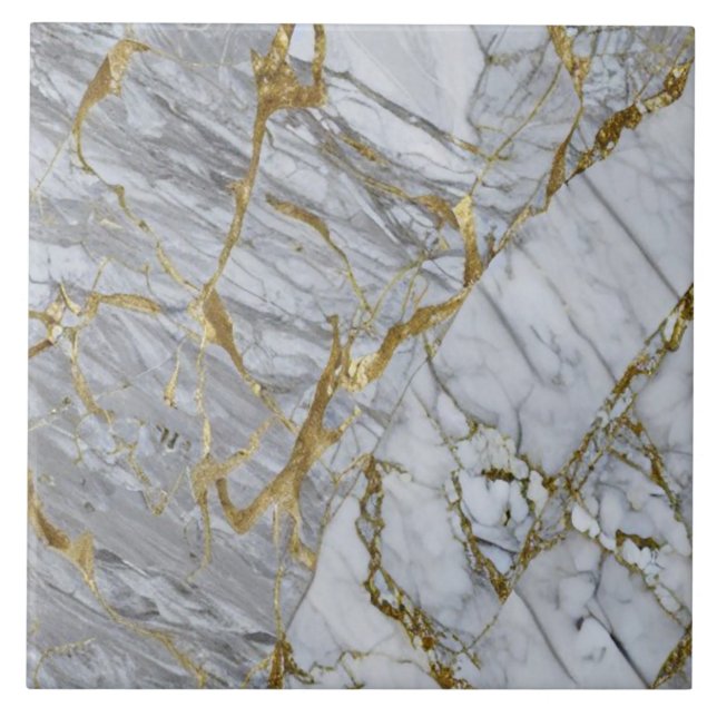 Marble Letle Tile med Gilded Veins Kakelplatta (Framsidan)