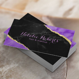 Marble & Lila Agate Makeup Artist Hair Salon Visitkort