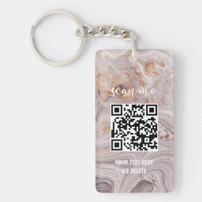 Marble Lila Guld Din Logotyp QR-kod - verksamhet (Framsidan)