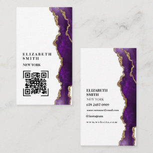 Marble Lila Struktur QR Affärskort Visitkort