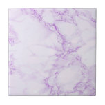 Marble lila violet white kakelplatta<br><div class="desc">Elegant och trendig,  ultraviolett,  lavender färgad faux marble print.</div>