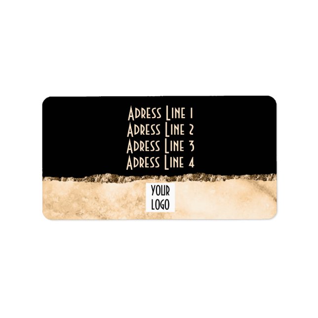 Marble lyx elegant guld modern returadress  adressetikett (Framsidan)