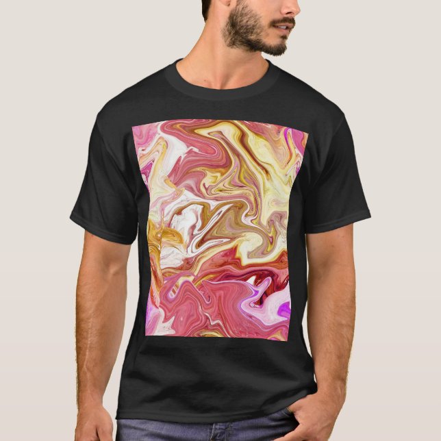 Marble Magic: Colorful Abstract Design T Shirt (Framsida)