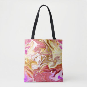 Marble Magic: Colorful Abstract Design Tygkasse
