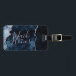 Marble Maid of honor Bagagebricka<br><div class="desc">Marble Agate Gilded Geode Design,  med Modern och skript typsnitt,  med guldfärgen Navy Blue & Ro. Trendig och Chic Bröllop Maid of honor bagagetapp! ~ Kolla min butik för att se hela bröllop-svit för den här designen!</div>