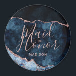 Marble Maid of honor Magnet<br><div class="desc">Marble Agate Gilded Geode Design,  med Modern och skript typsnitt,  med guldfärgen Navy Blue & Ro. Trendig och Chic Bröllop Maid of honor,  magnet! ~ Kolla min butik för att se hela bröllop-svit för den här designen!</div>