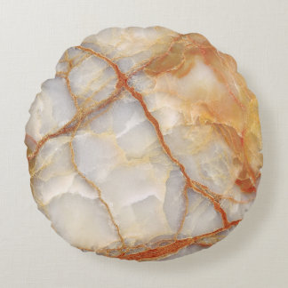 Marble Majesty: Glossy Elegance Rund Kudde