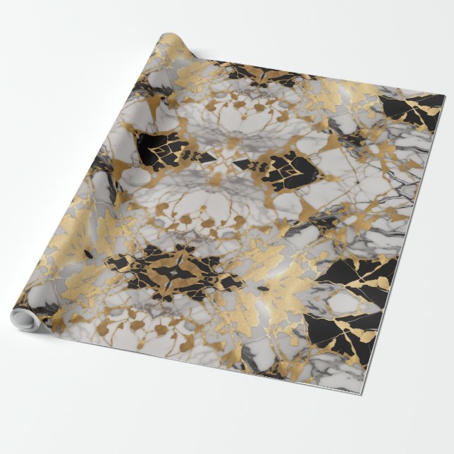 Marble Majesty - Luxurious Wrapping Papper Presentpapper (Utrullad)