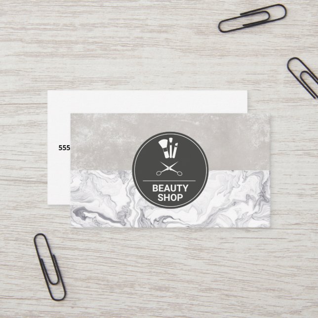 Marble Makeup-penslar Visitkort (Fram/Back In Situ)