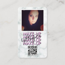 Marble Makeup Salon QR-kod Foto  Rosa Svart