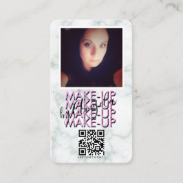 Marble Makeup Salon QR-kod Foto  Rosa Svart Visitkort