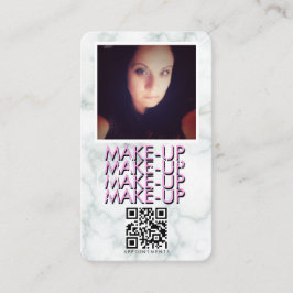 Marble Makeup Salon QR-kod Foto   Visitkort