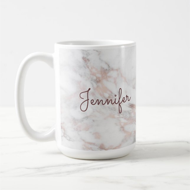 Marble-mall för Calligraphy Script Namn Ro Guld Kaffemugg (Vänster)