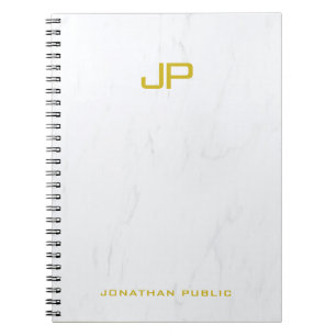 Marble-mall för professionell Trendig Guld Monogra Anteckningsbok