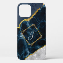 Marble med Guld Glitter iPhone/iPad-fall