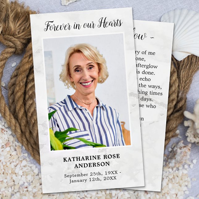 Marble Memorial Sympathy Photo Funeral Prayer Card Visitkort (Skapare uppladdad)